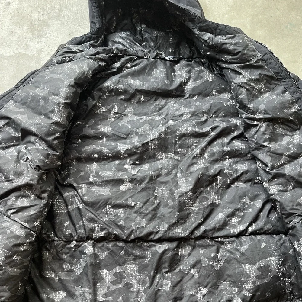 The North Face 550 Down Puffer Jacket Hooded Black Mens XL Winter Coat